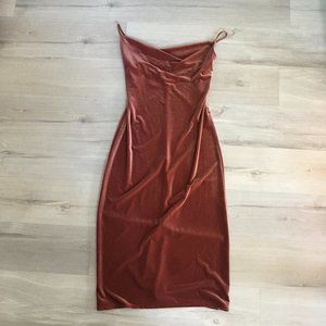 BHLDN Jenny Yoo Bentley Velvet Midi Bridesmaid Dress, English Rose Size 2